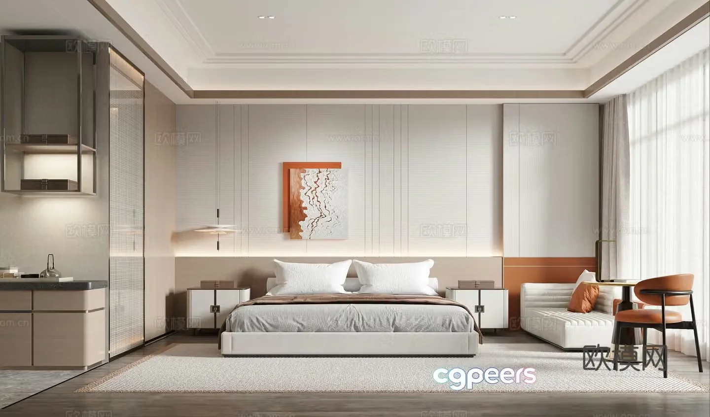 Modern hotel room 3d model