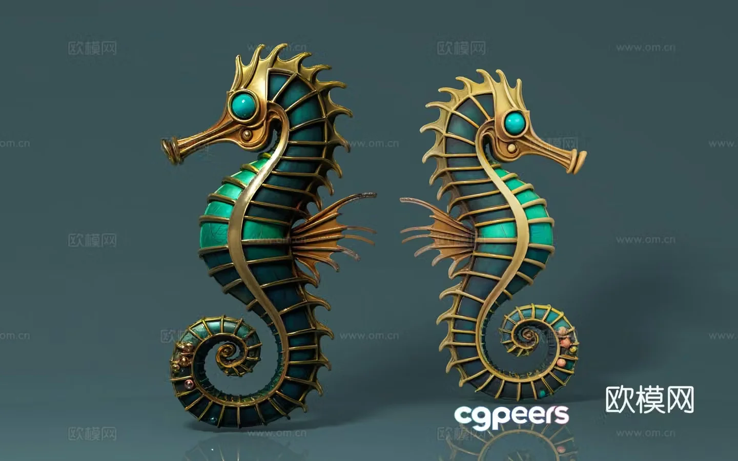 Seahorse Creative Artwork Metal Seahorse Abstract Style Metal Seahorse Cultural Relics Display Exhibition 3D Model