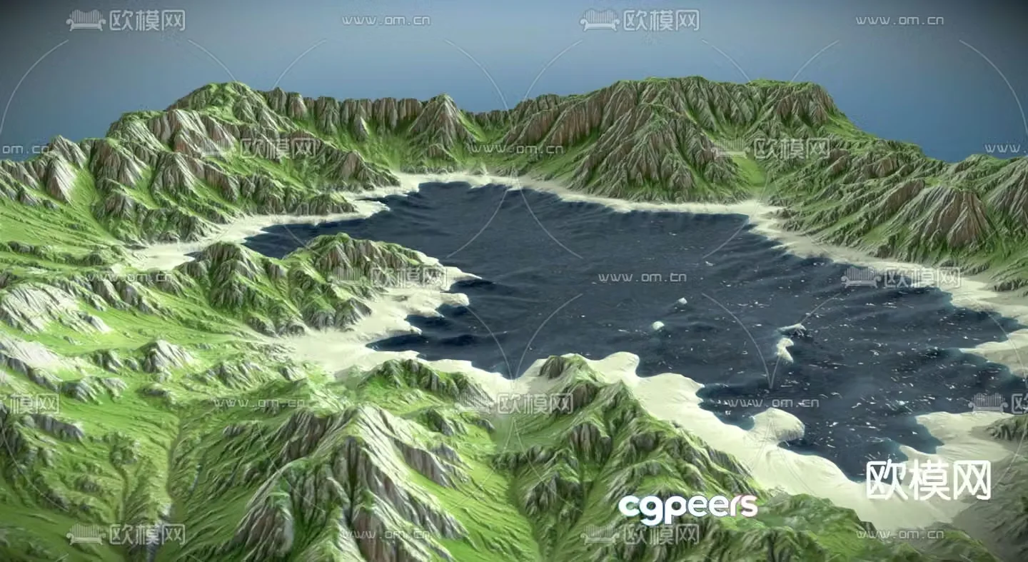 valley mountain ridge landscape 3d model