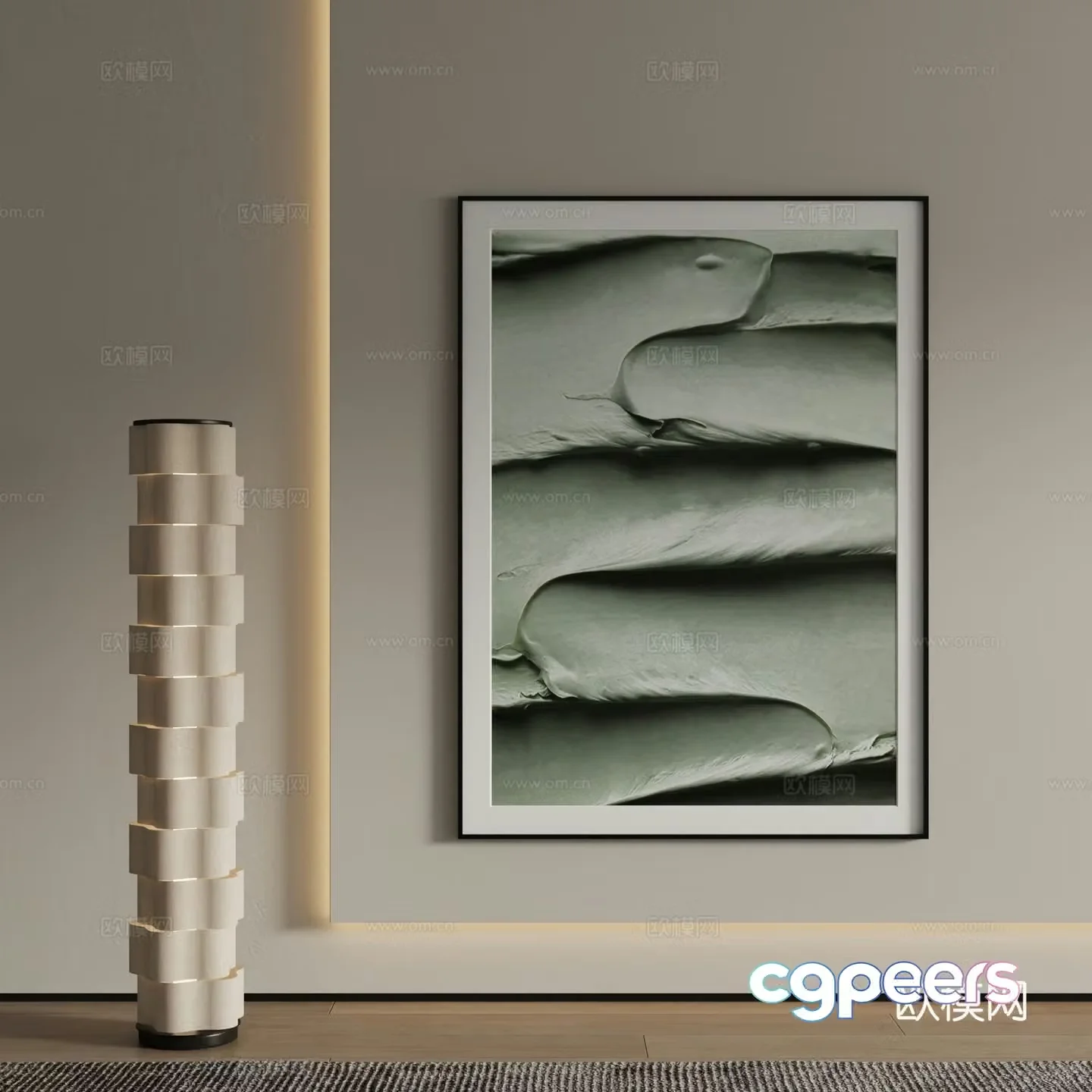 Modern decorative painting Abstract painting 3d model