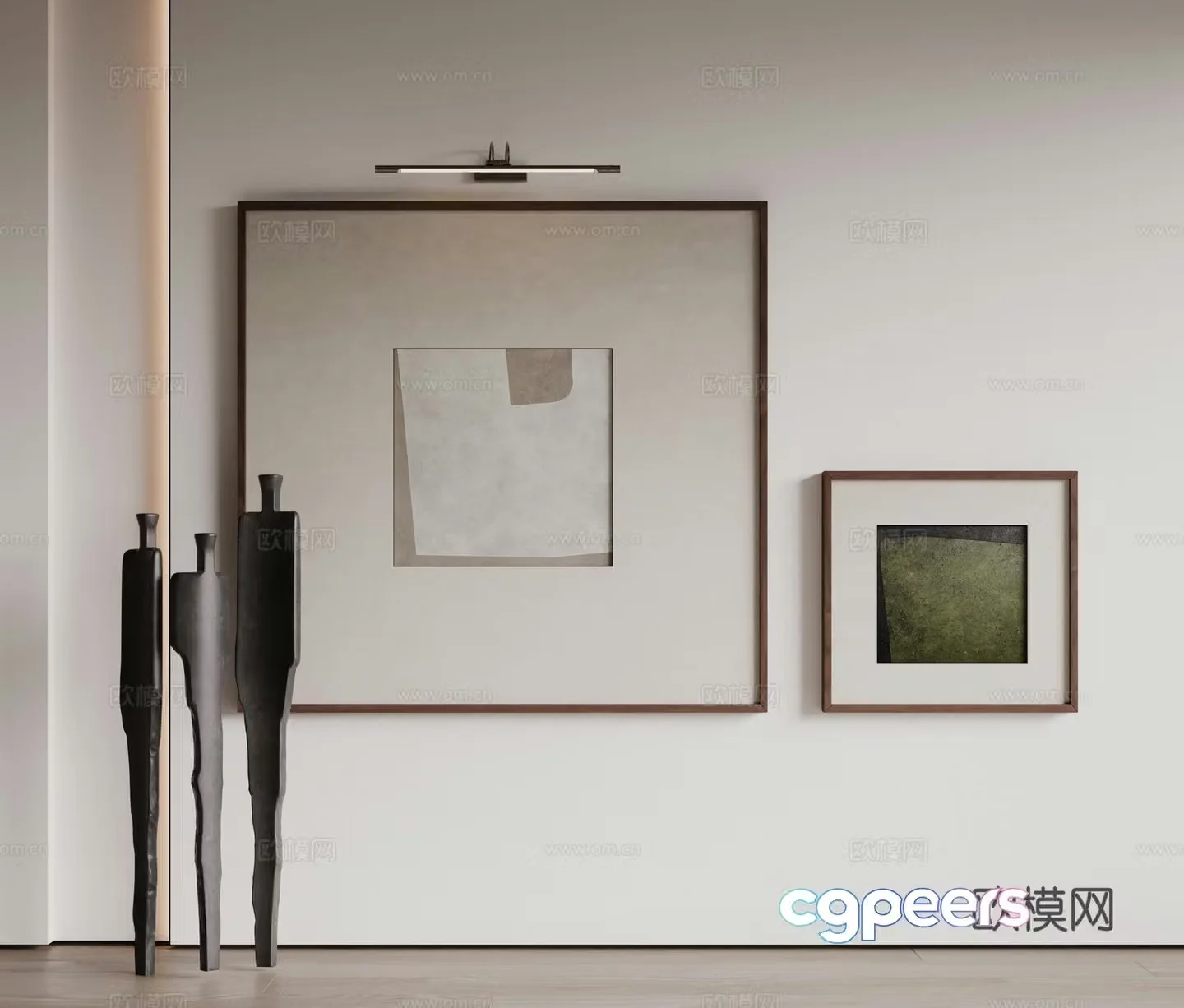 Modern minimalist decorative paintings Waviva medieval style hanging paintings cream style decoration paintings Italian style hanging paintings black and white 3D model