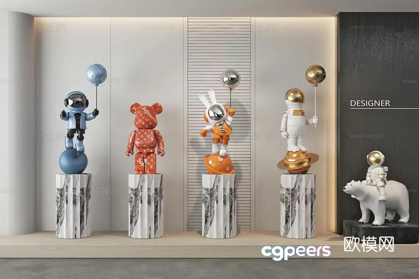 Modern sculpture ornaments trendy toy figure doll 3d model