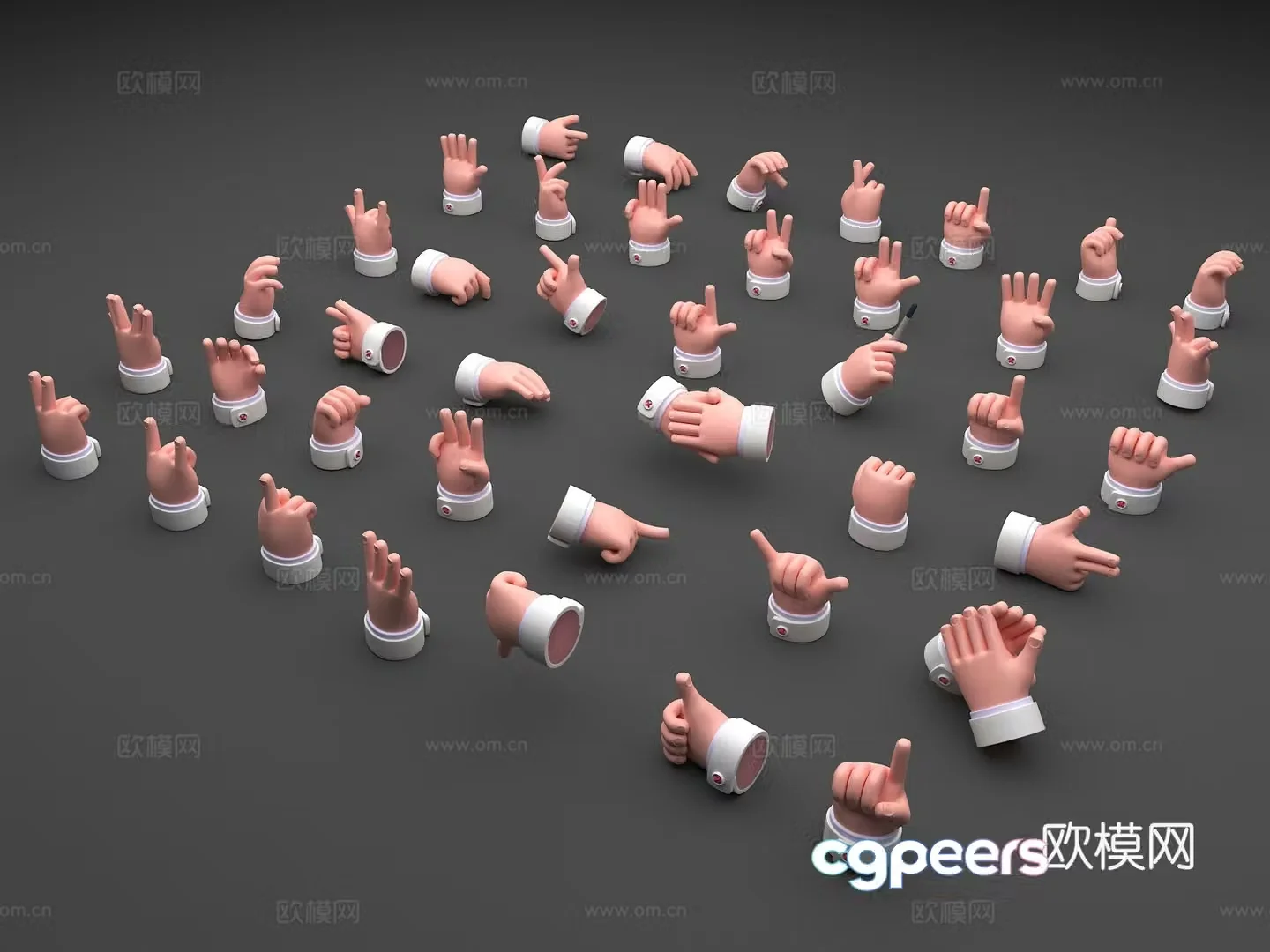 Cartoon hand cartoon palm cartoon finger gesture cartoon hand model 3d model