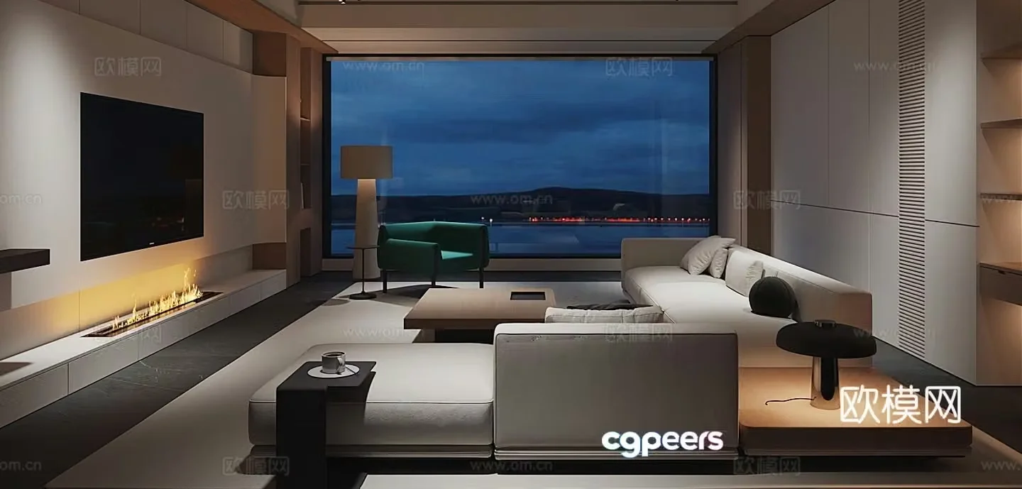 Modern living room 3d model