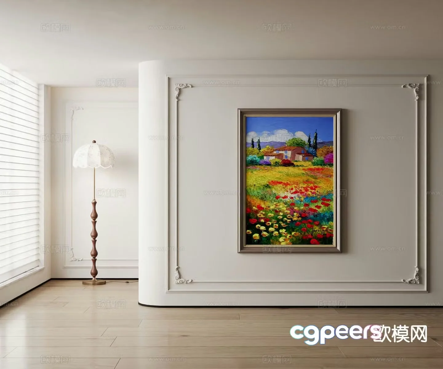 American oil painting landscape painting decorative painting 3d model