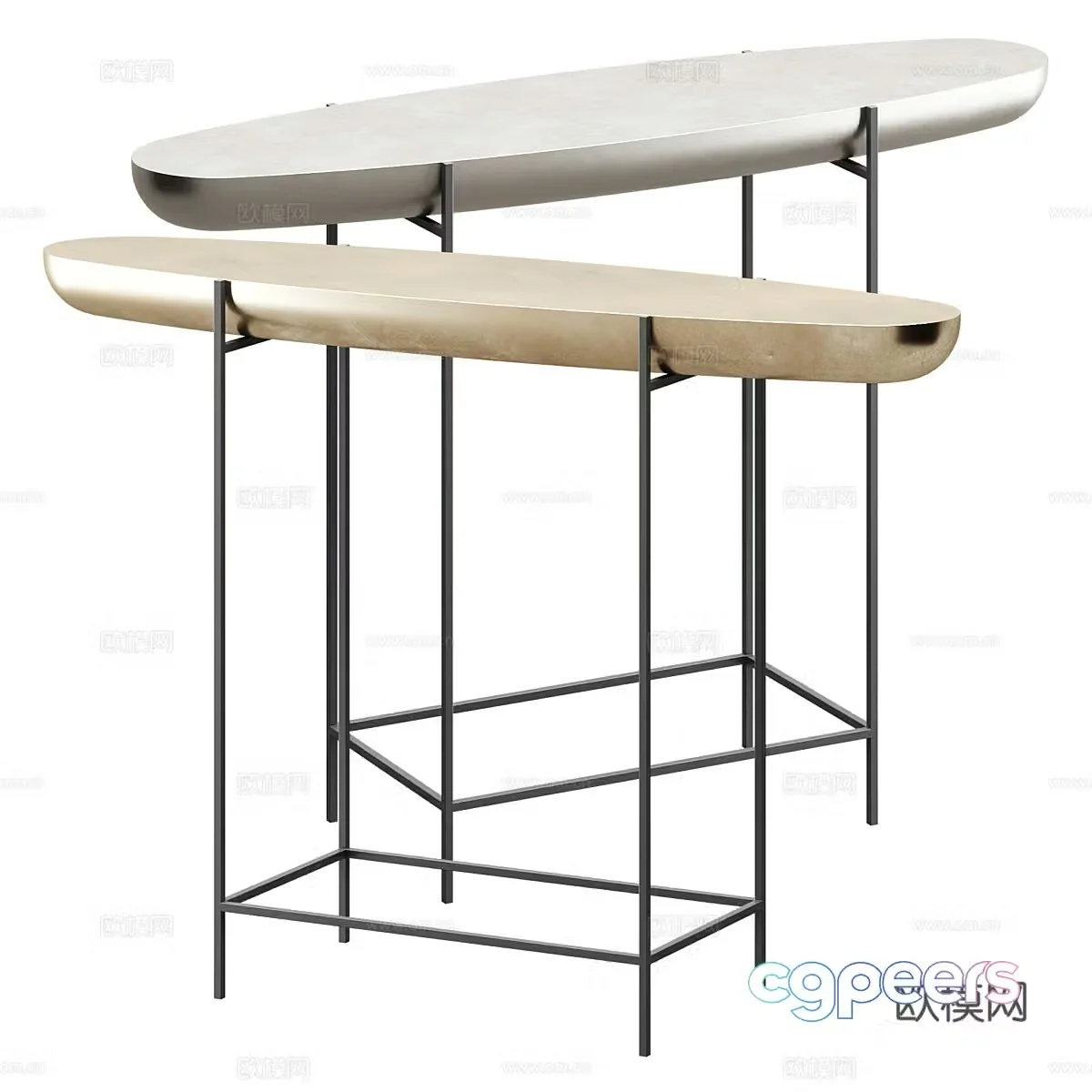 Modern minimalist end viewing platform 3D model