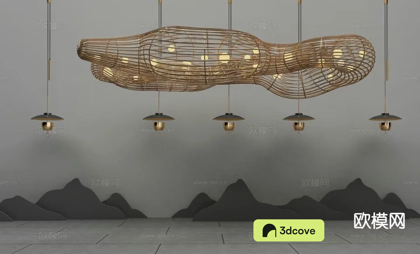 New Chinese style decorative lamp lobby lamp