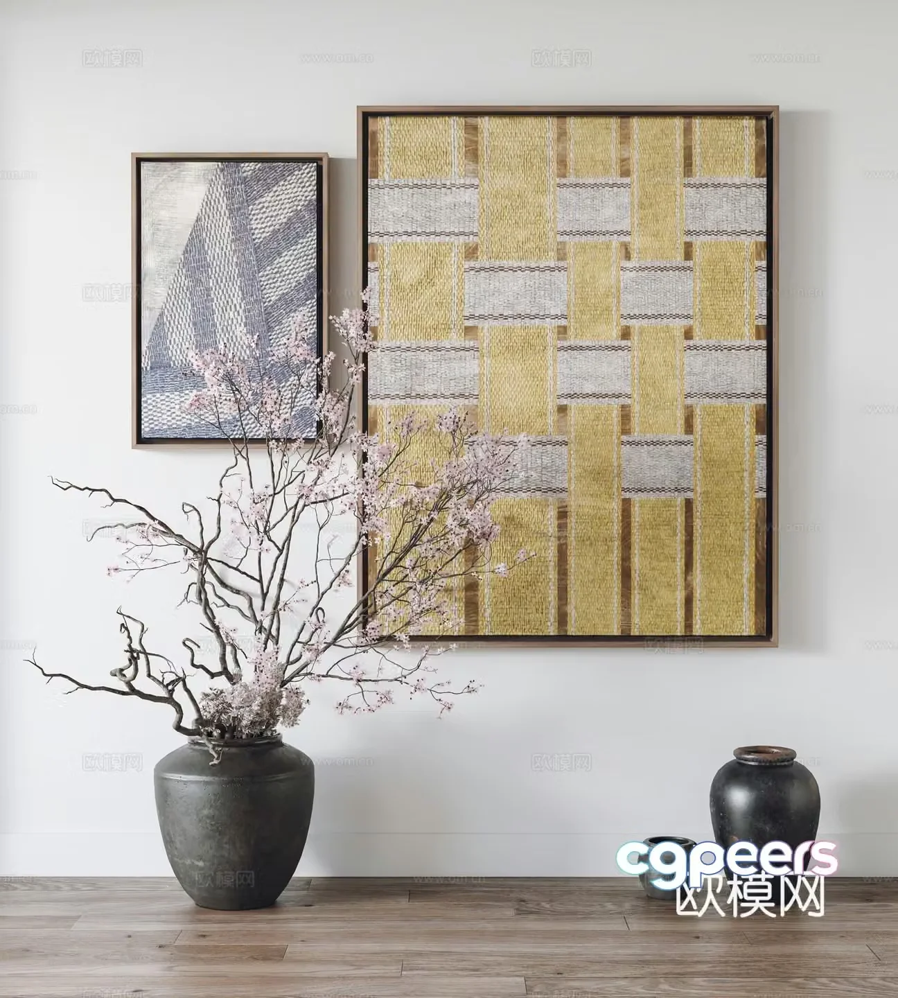 Modern hanging paintings decorative paintings ornaments 3D model of ceramic jars