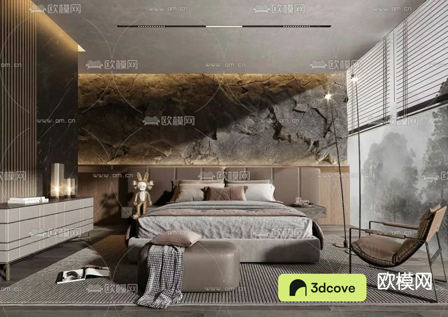 Minotti modern premium gray bedroom