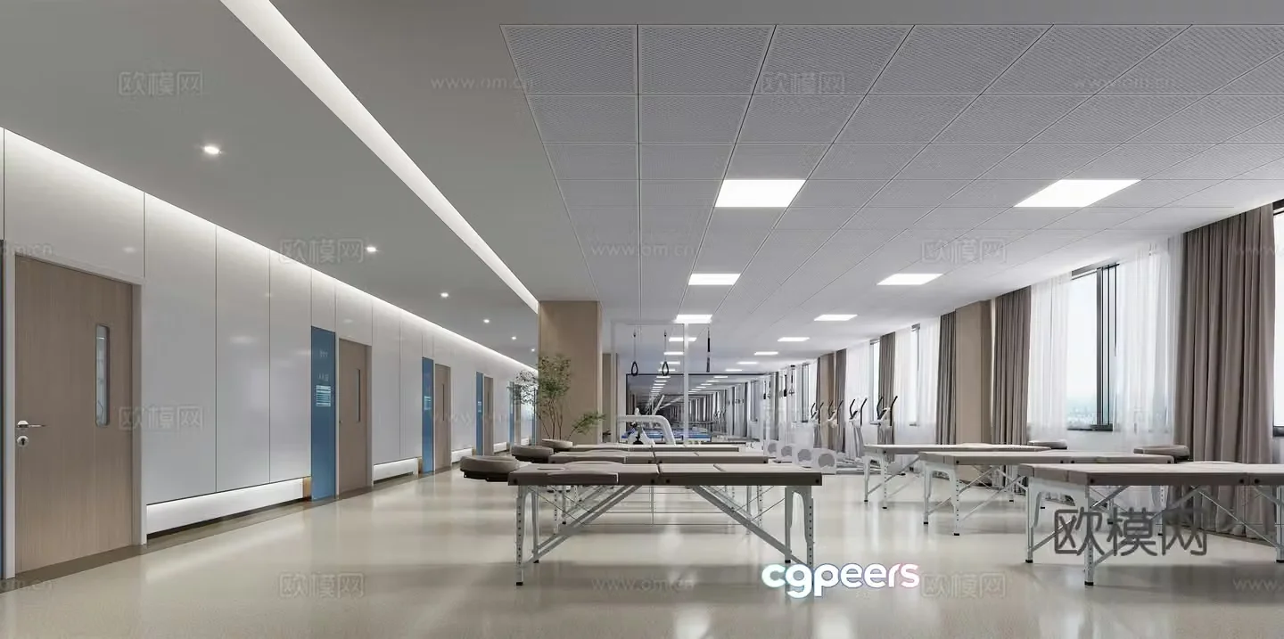 Hospital rehabilitation center 3D model