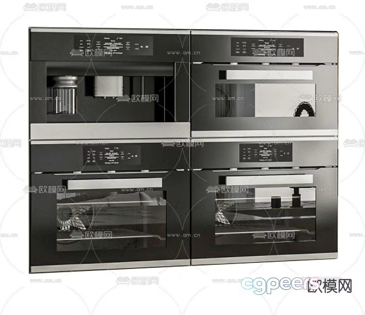 Modern oven Microwave oven Kitchen appliances 3d model