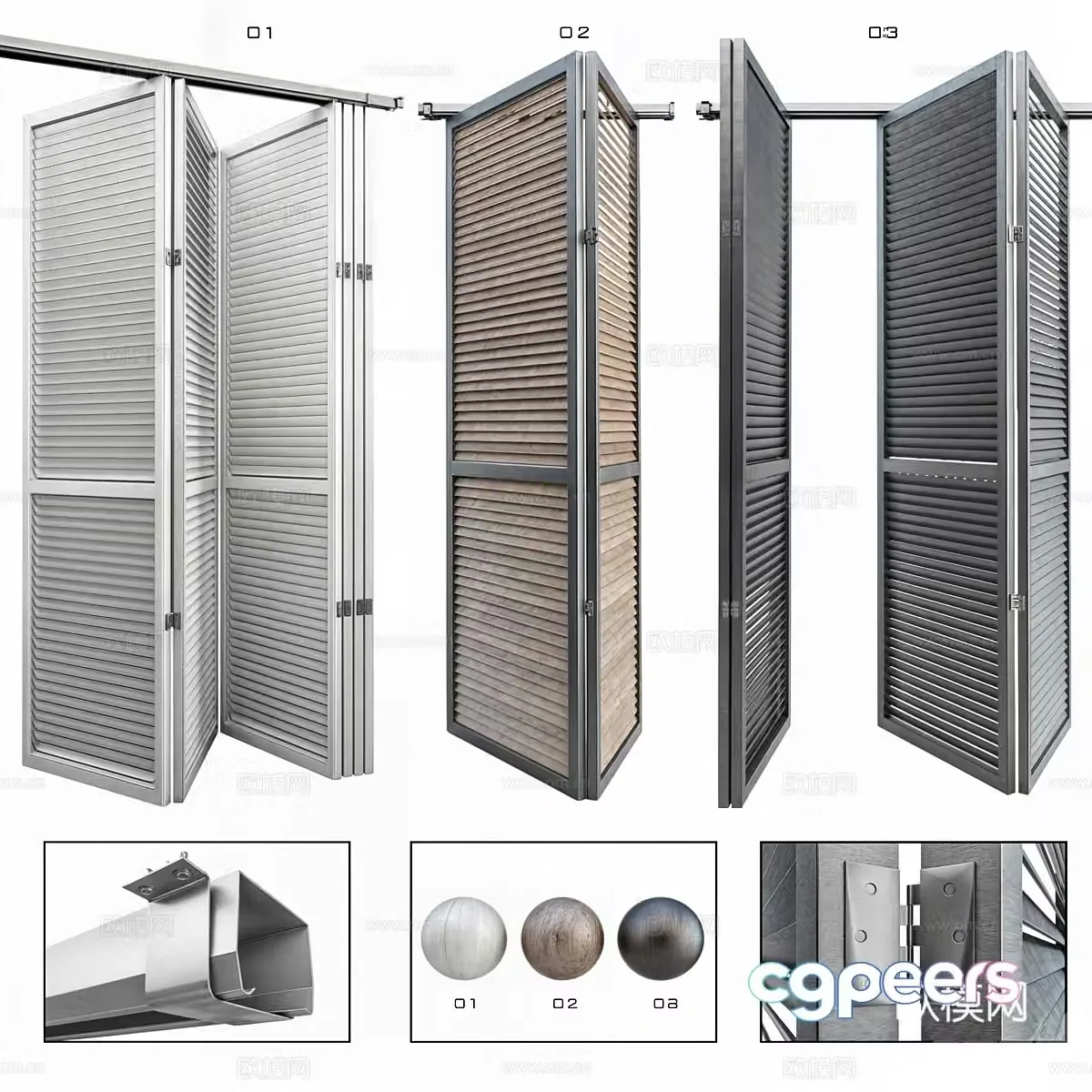 New Chinese folding door 3D model