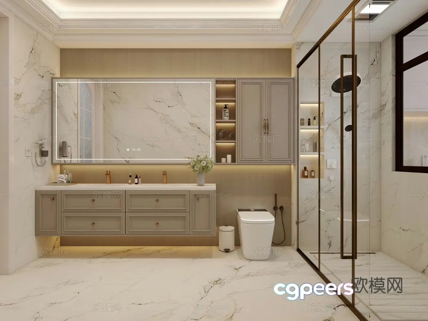 French bathroom 3d model