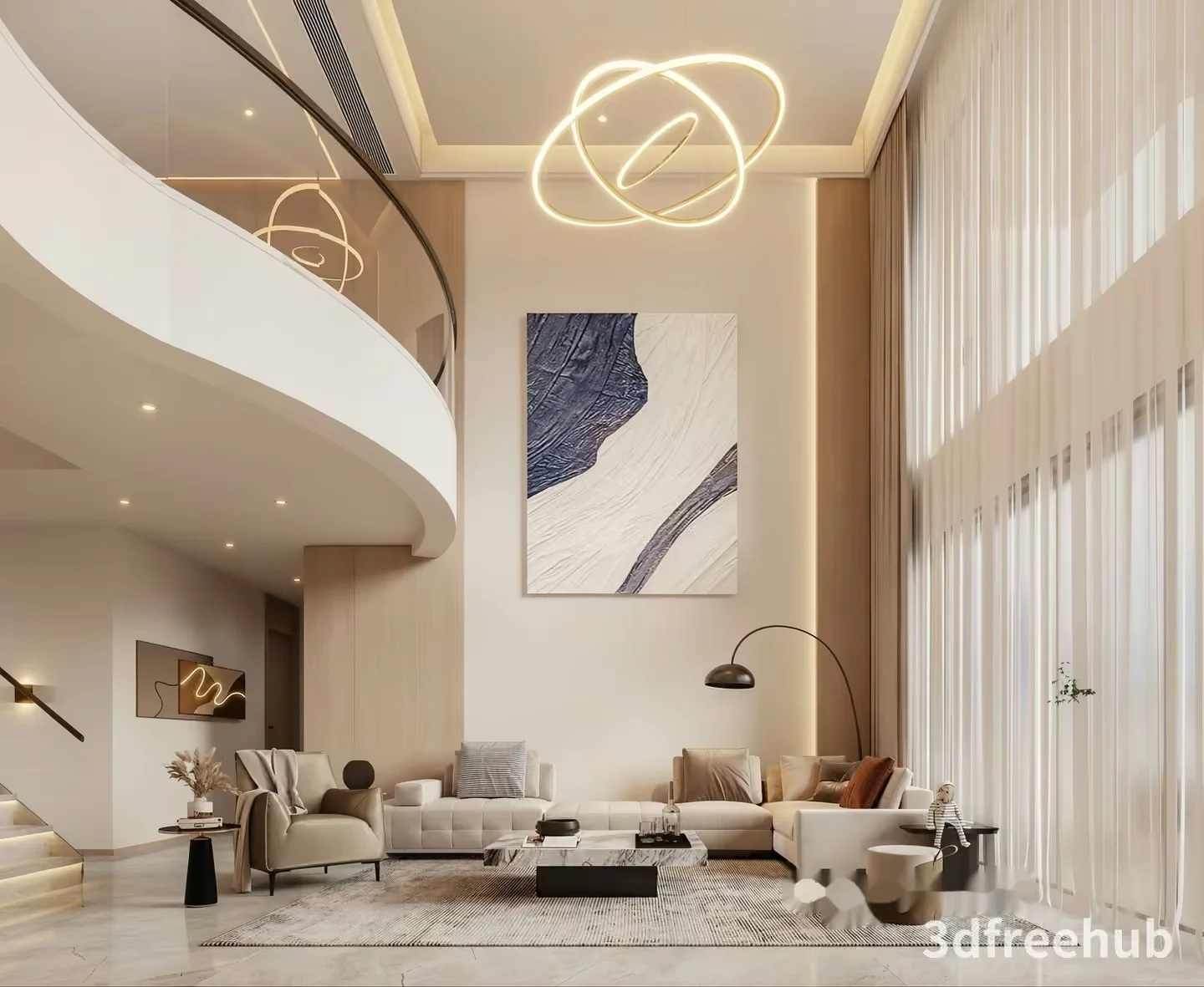 Modern Living Room 3D Model – 21571 – VRAY Render