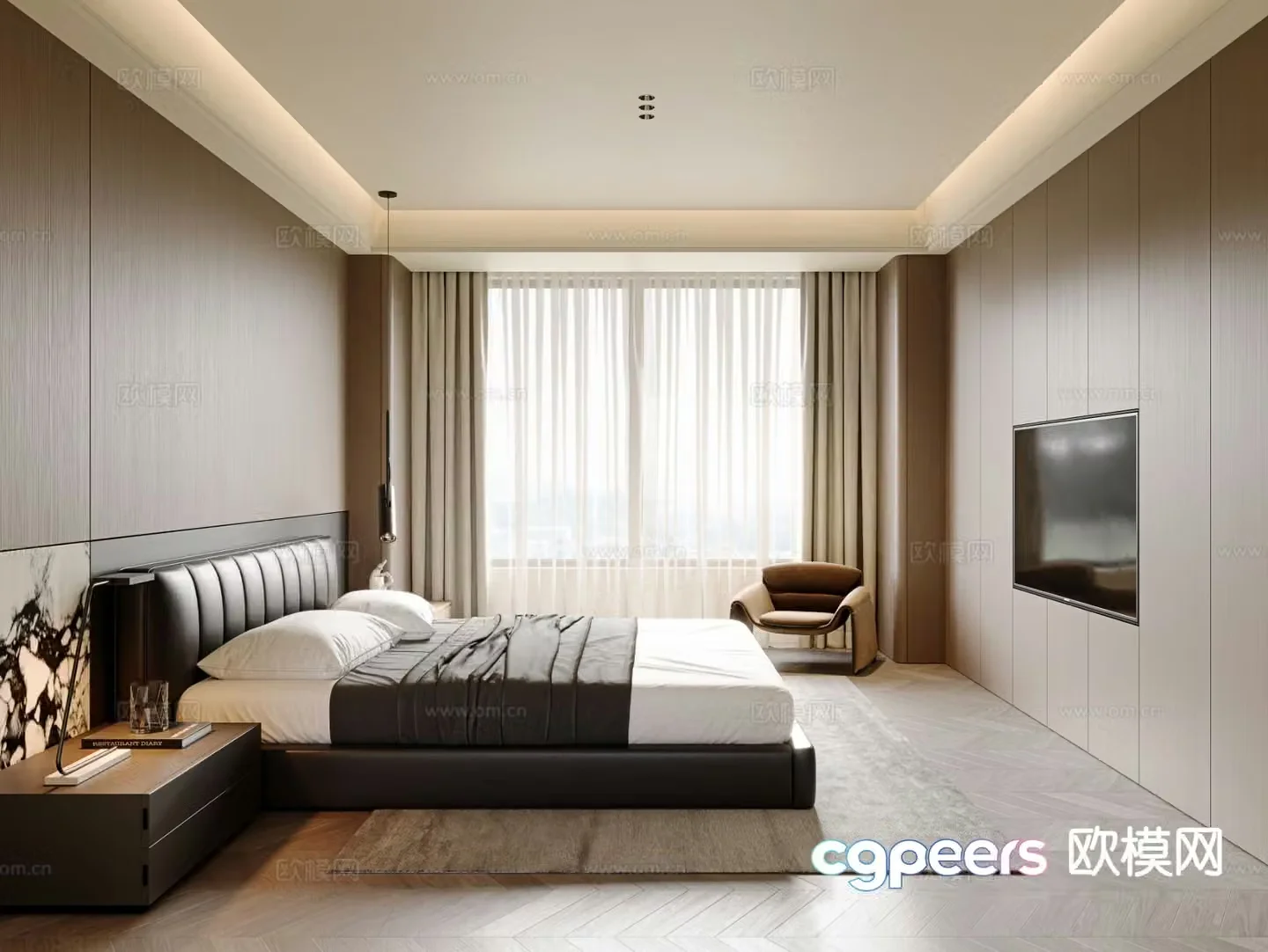 Italian style bedroom master bedroom 3d model