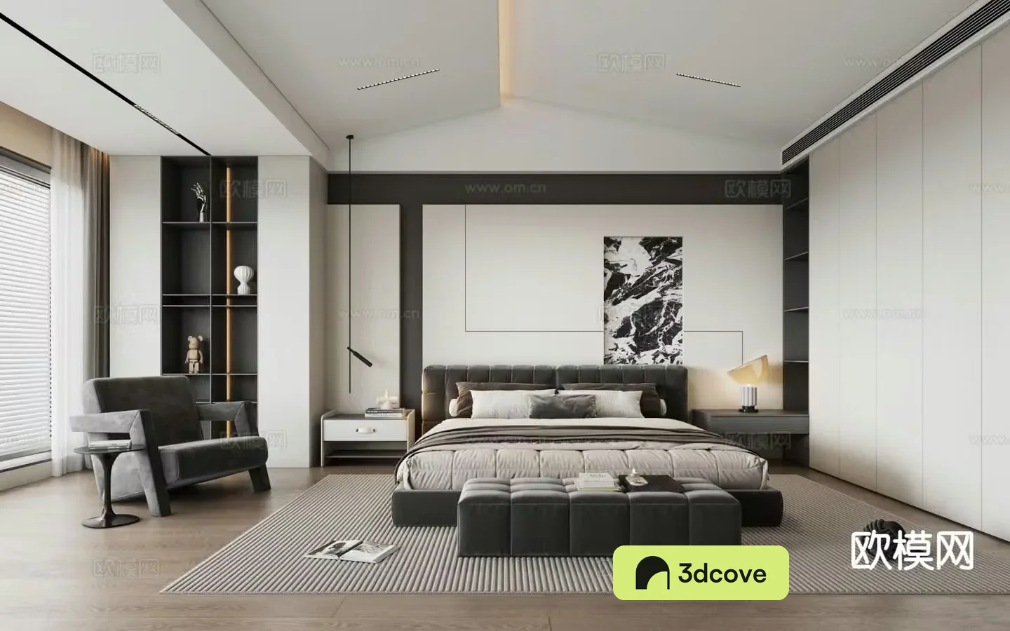 Black and white gray bedroom master bedroom