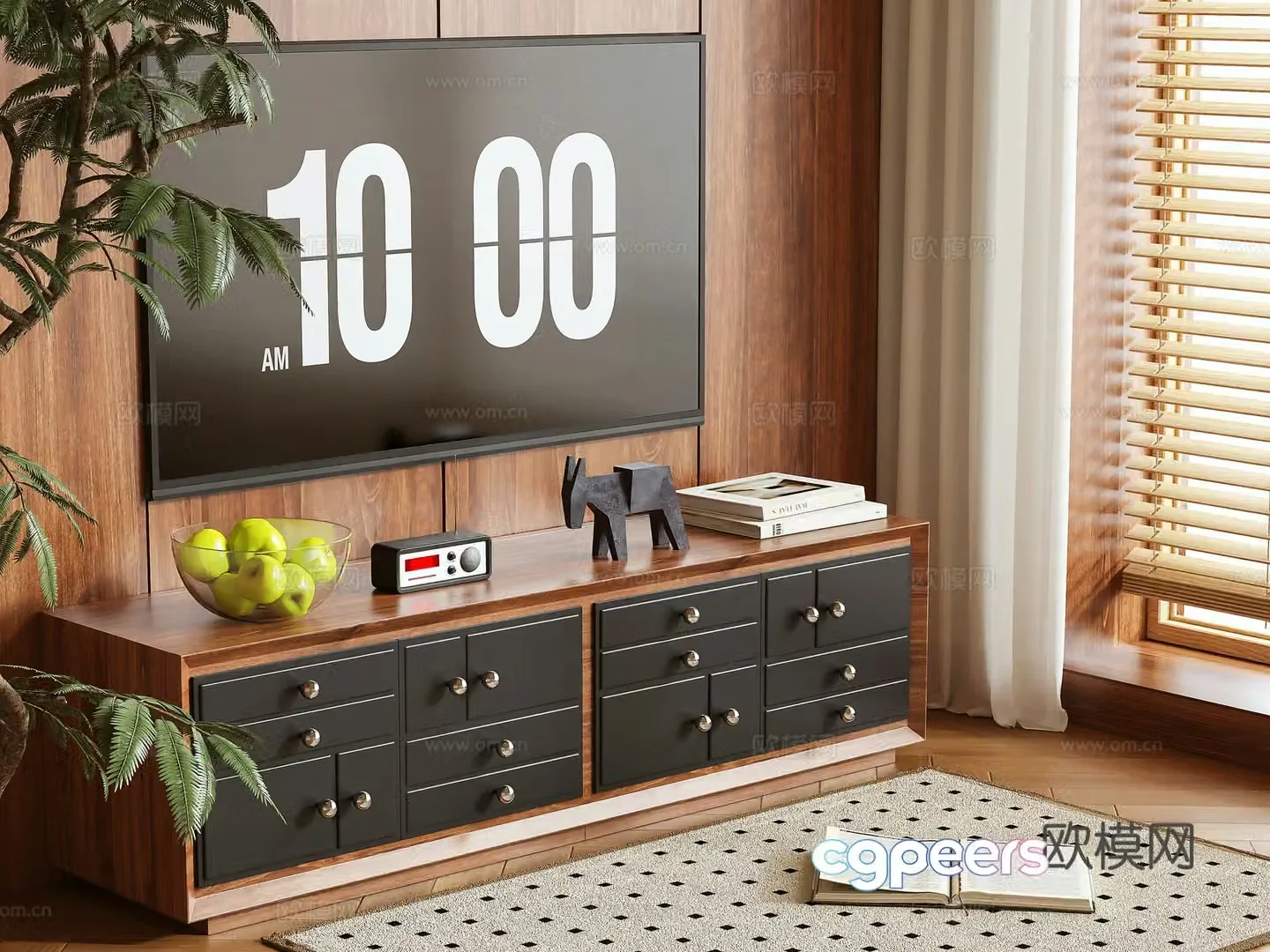 Medieval style TV cabinet 3D model