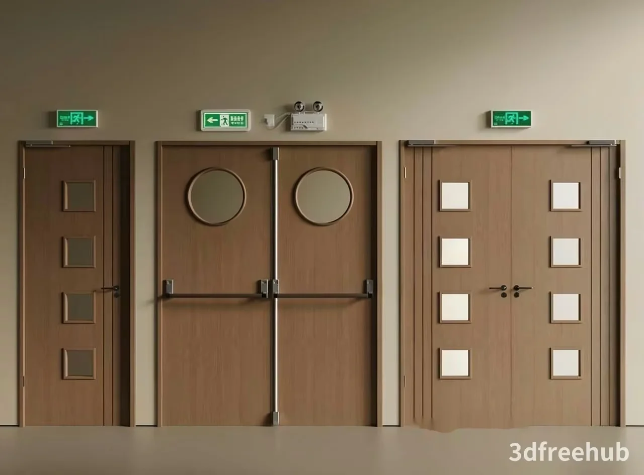 Three Doors With Various Styles 3D Model – 23268 – VRAY Render