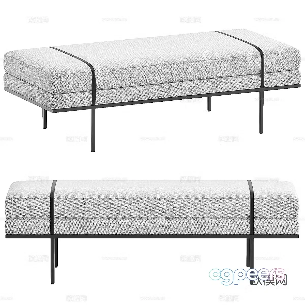 Italian minimalist Harris Accent bench 3D model