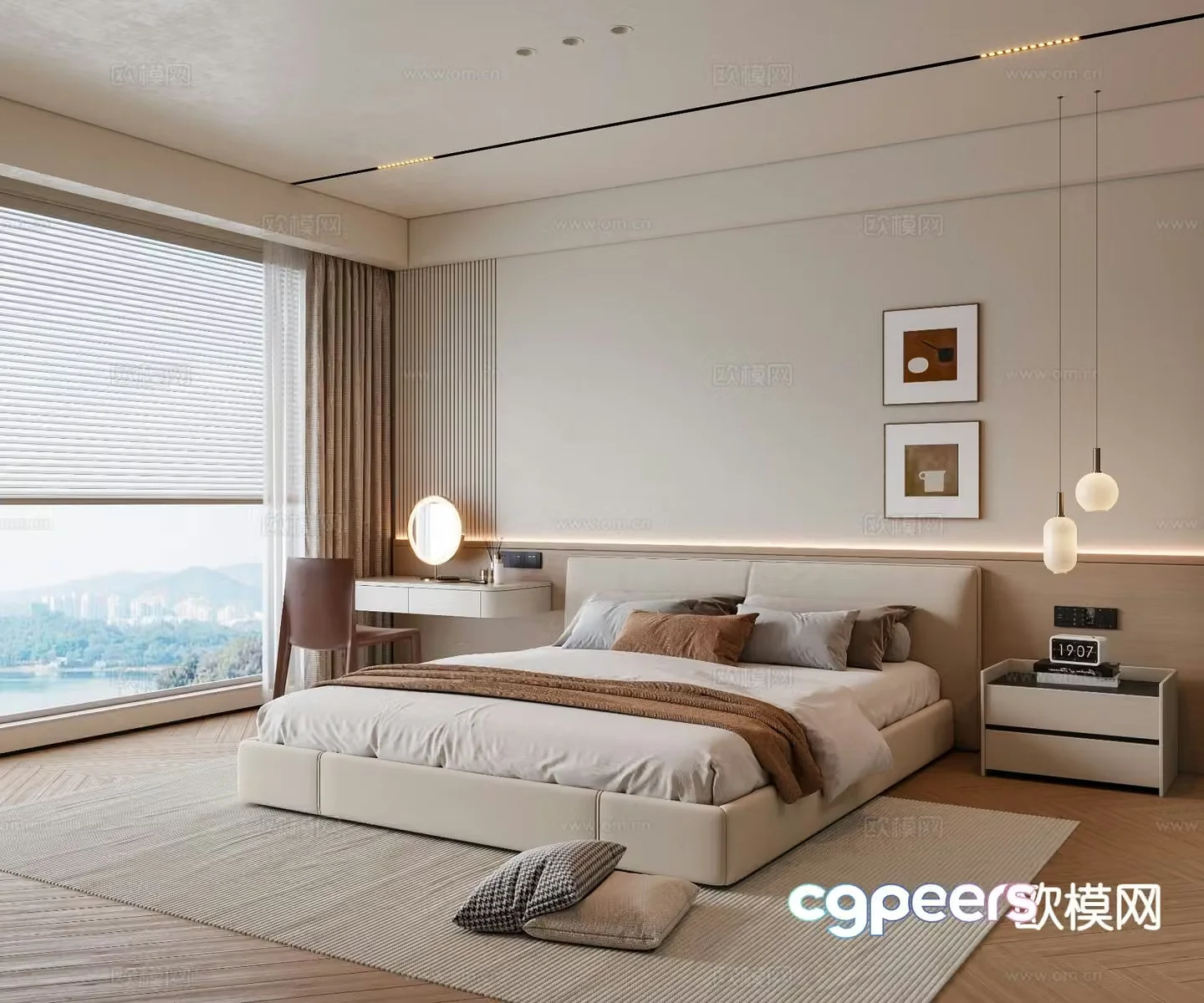 Cream style bedroom master bedroom 3d model