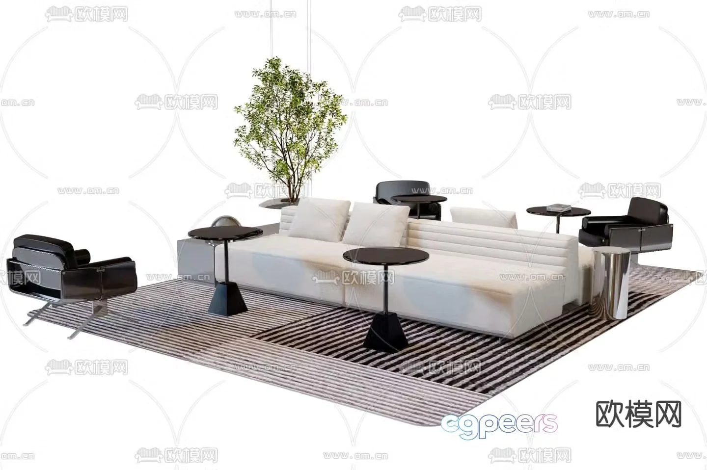 Office sofa public sofa 3d model