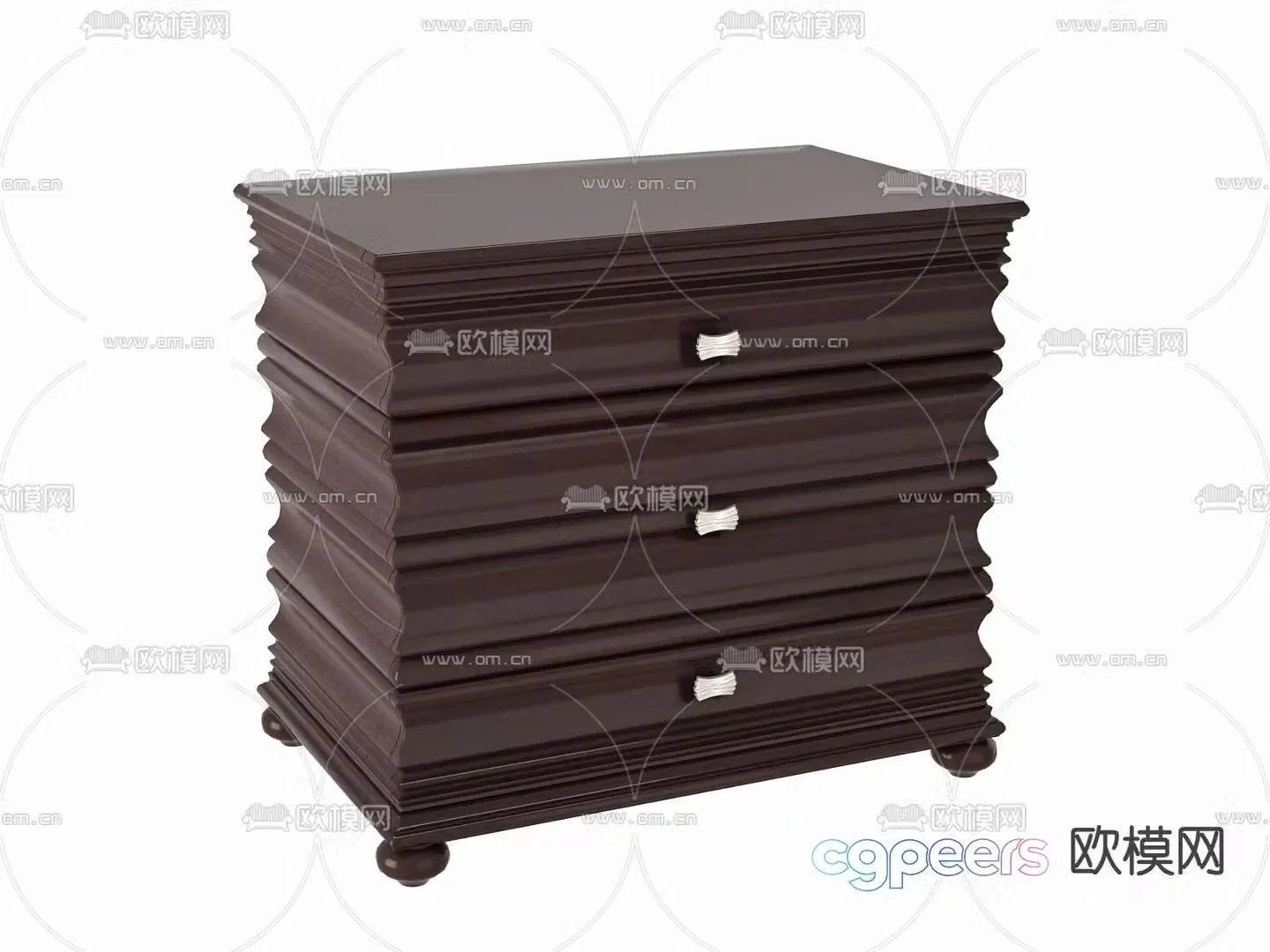 American bedside table 3d model