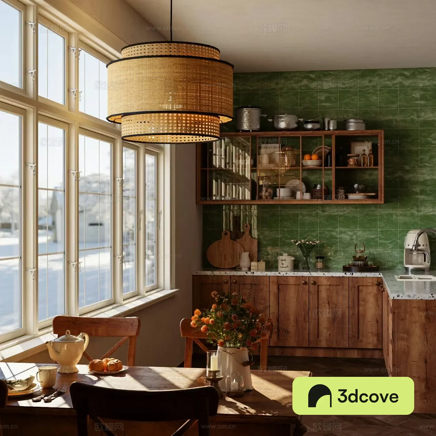 Middle style kitchen 3d model