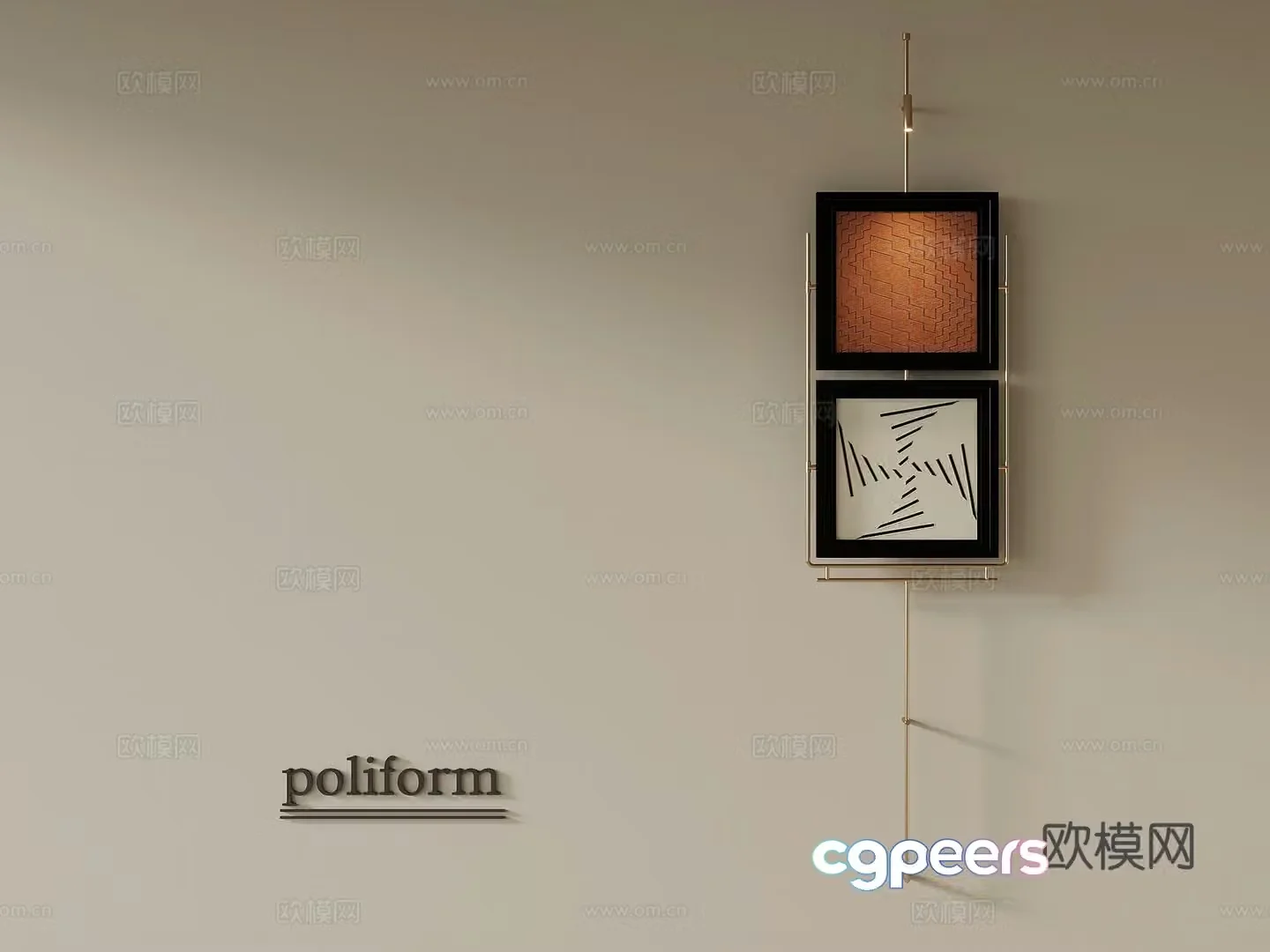 French retro style decoration hanging paintings wall decoration 3d model