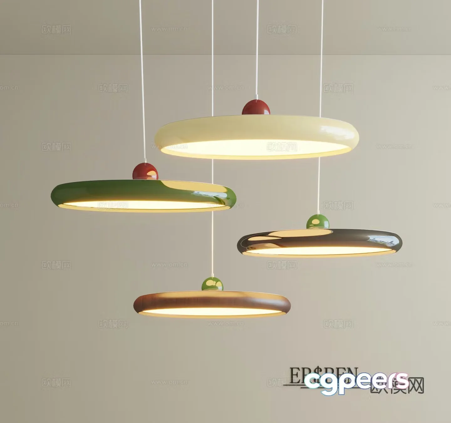 Medium style eye protection chandeliers minimalist creative Japanese retro American smart dimming high-end restaurant light 3D model