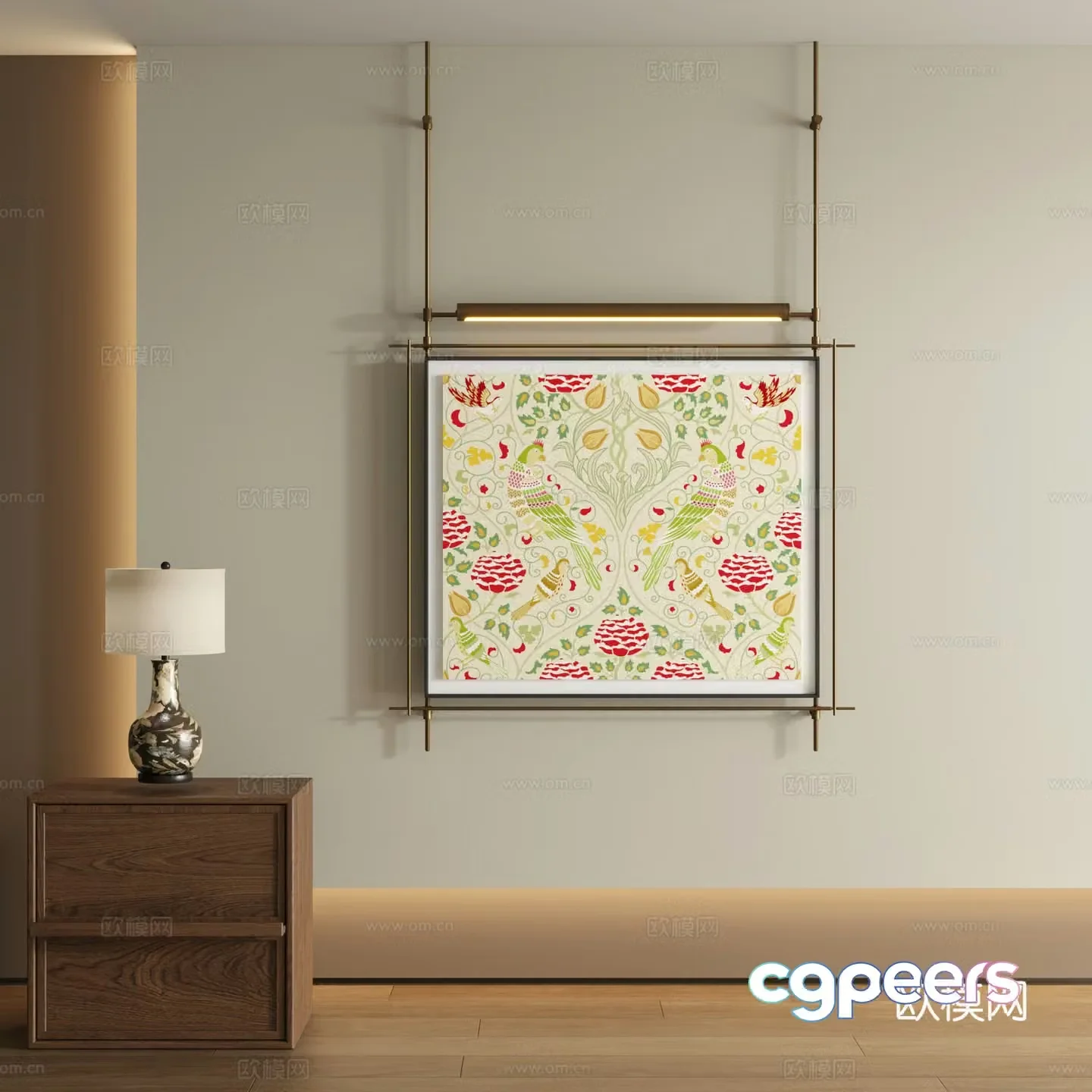 Modern boom decorative painting 3d model