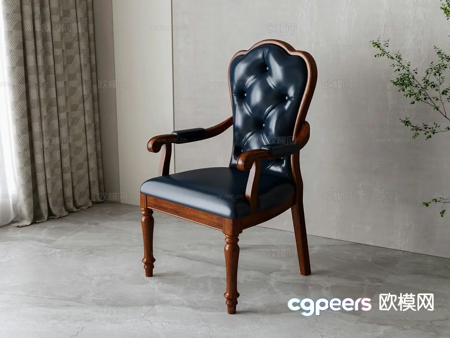 American chair leisure chair armchair 3d model
