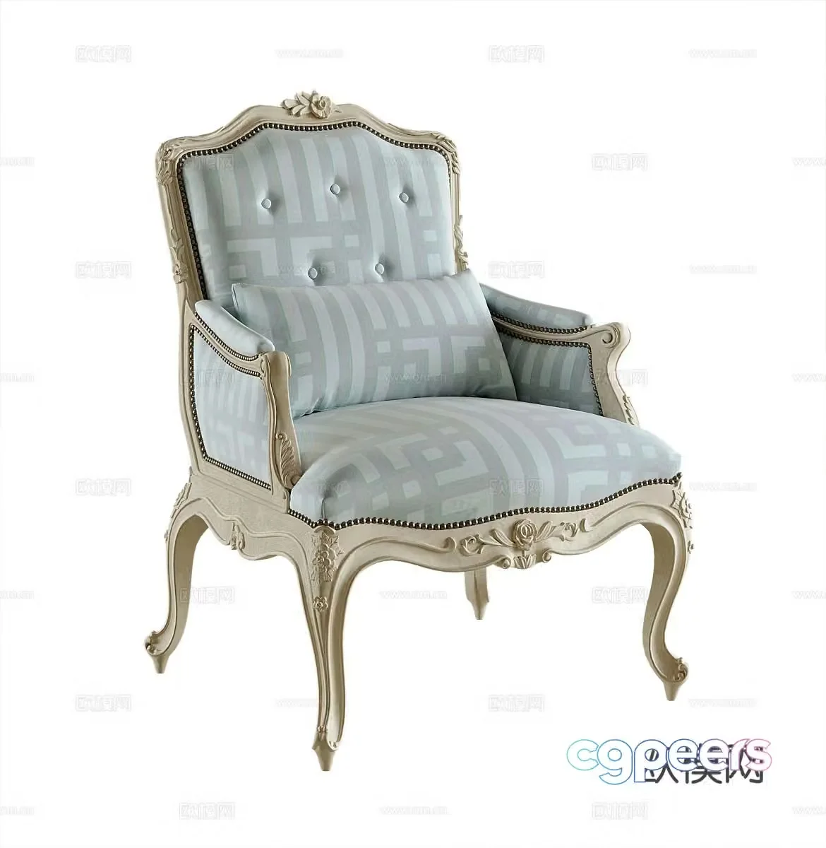 French chair lounge chair 3d model