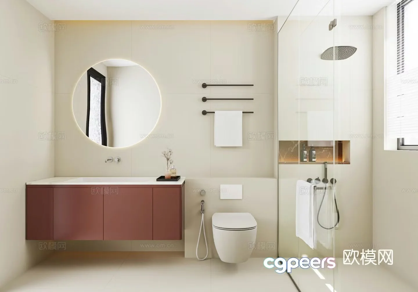 Modern bathroom bathroom 3d model