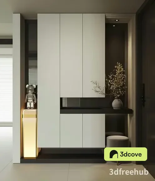 A Modern White And Black Cabinet