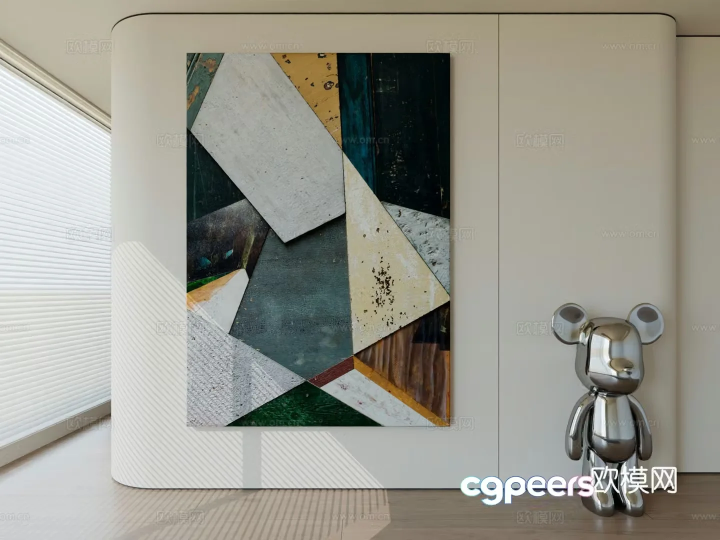 Modern minimalist hanging painting abstract art hanging painting 3d model