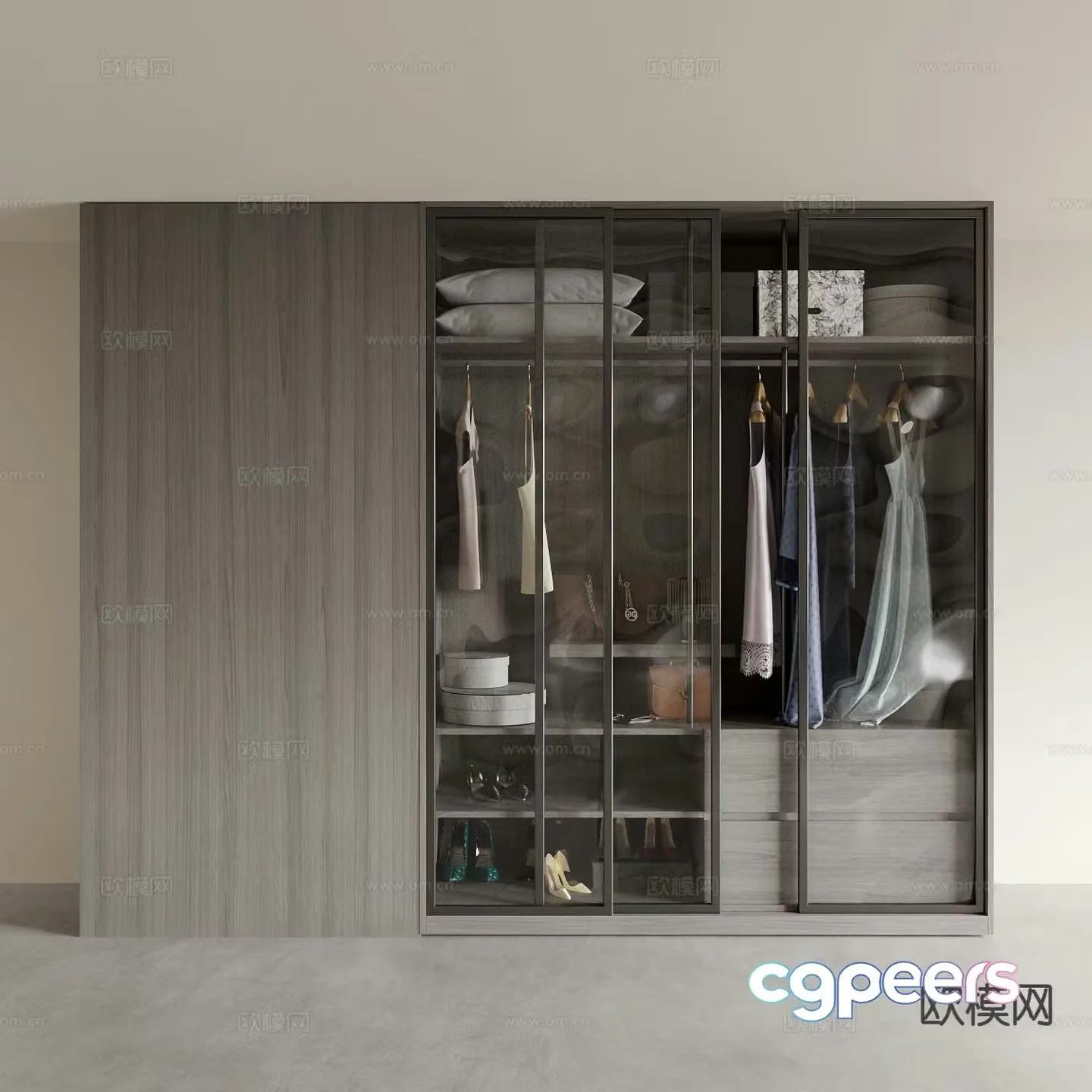 modern wardrobe wardrobe 3d model