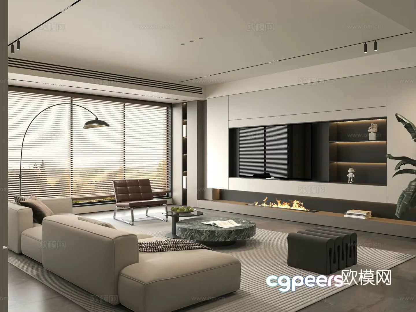 Minotti modern Italian living room 3d model