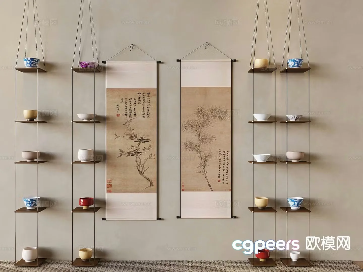 New Chinese tea set tea cup 3d model
