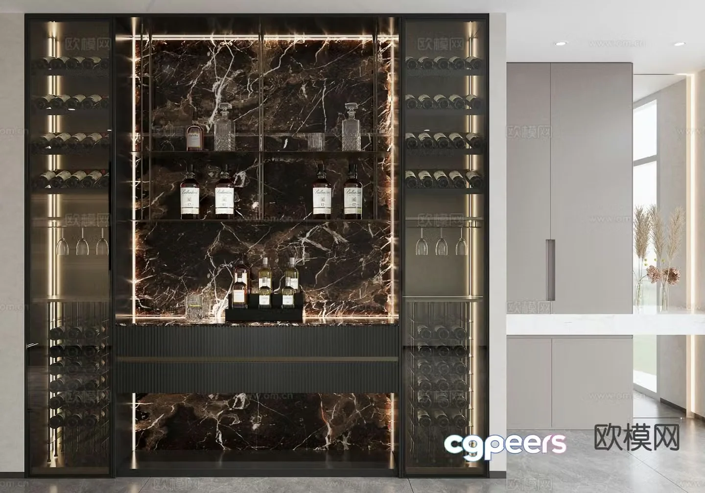 Italian wine cabinet 3D model