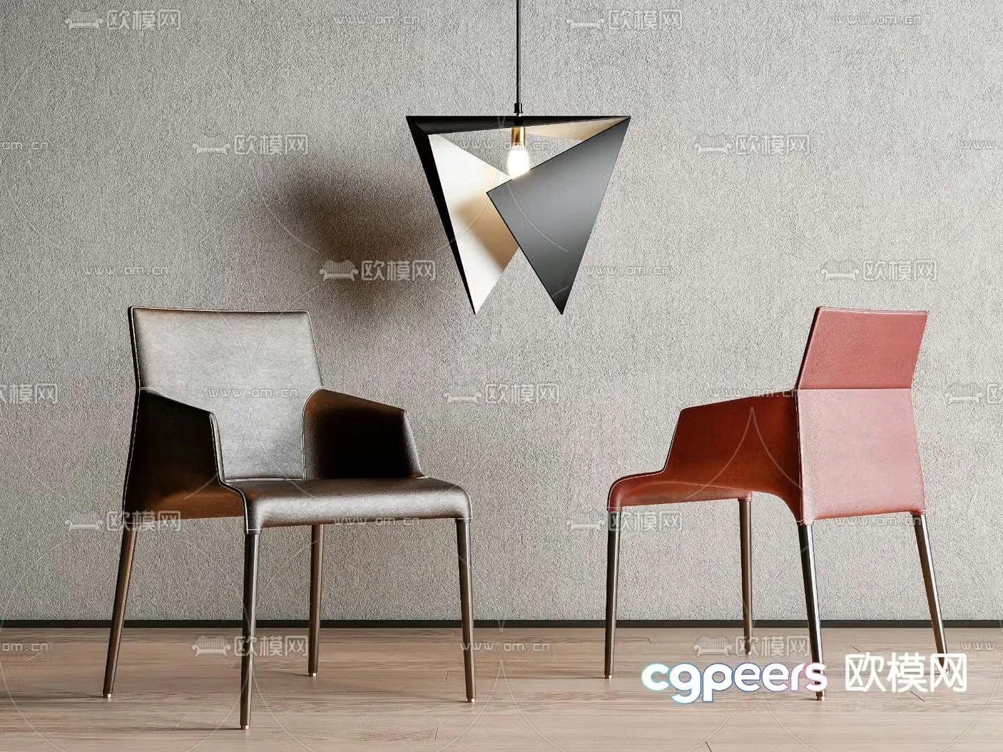 leather chair dining chair 3d model