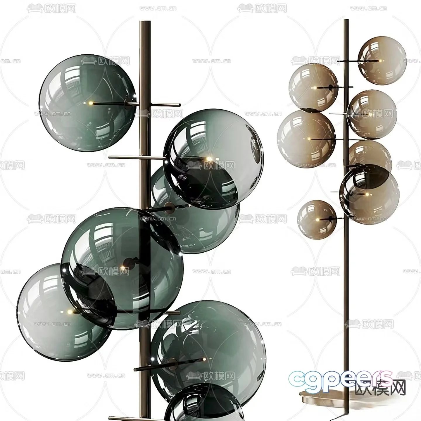 Stelo floor lamp multi head floor lamp 3d model
