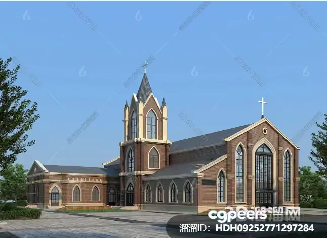 A Church 3D Model – 14837 – VRAY Render