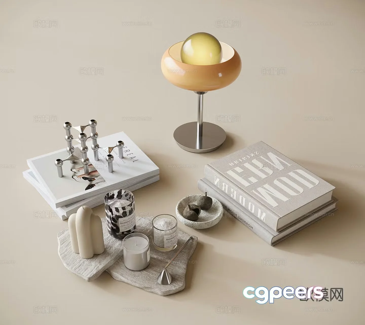Modern ornament combination Jewelry ornament desk lamp 3d model