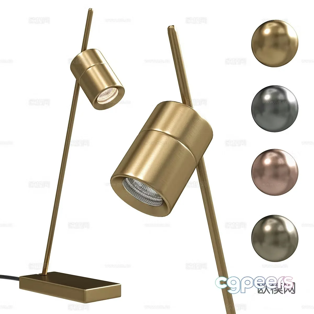 Modern light luxury minimalist metal desk lamp 3D model