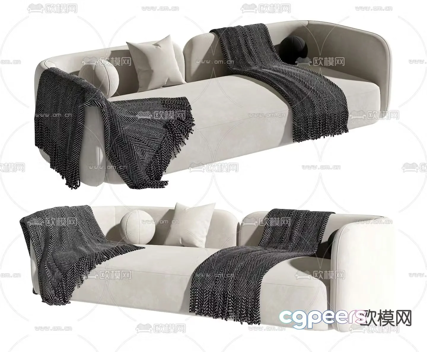Bodrum loveseat 3d model