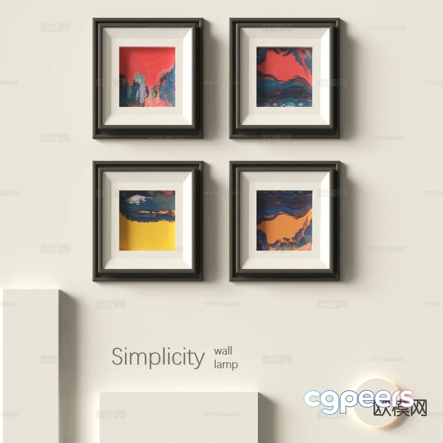 Modern decorative hanging painting retro hanging painting 3d model
