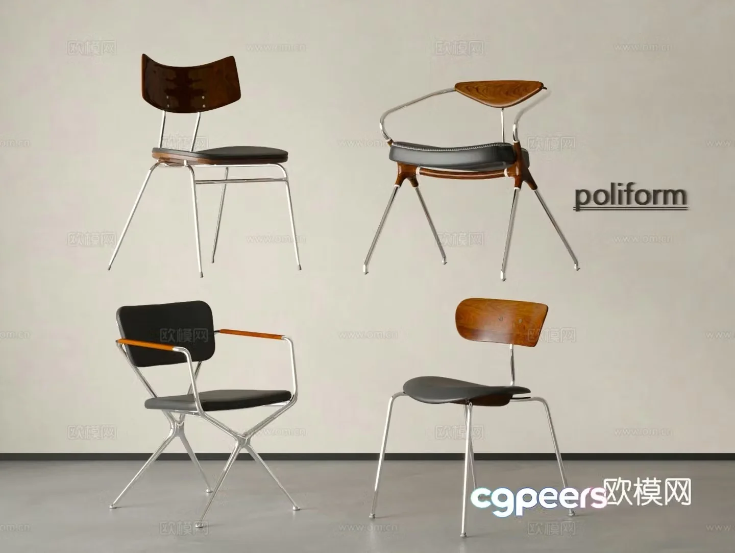 Modern single chair dining chair negotiation chair leisure chair single chair 3d model