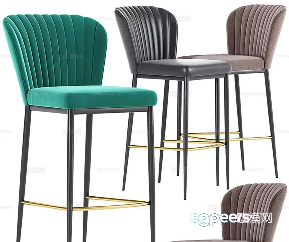 Modern bar stool chair single chair chair 3D model
