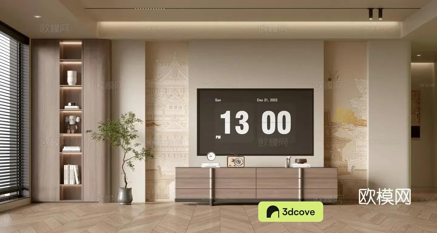 Wasabi TV background wall 3d model