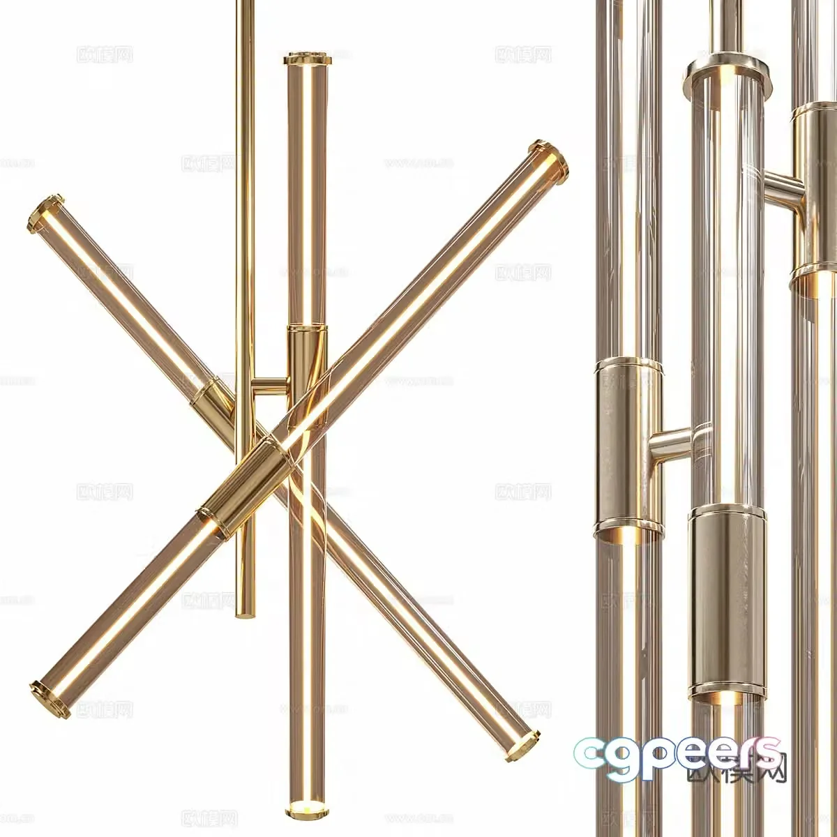 Modern light luxury Venicem Cross Decorative Chandelier 3D Model